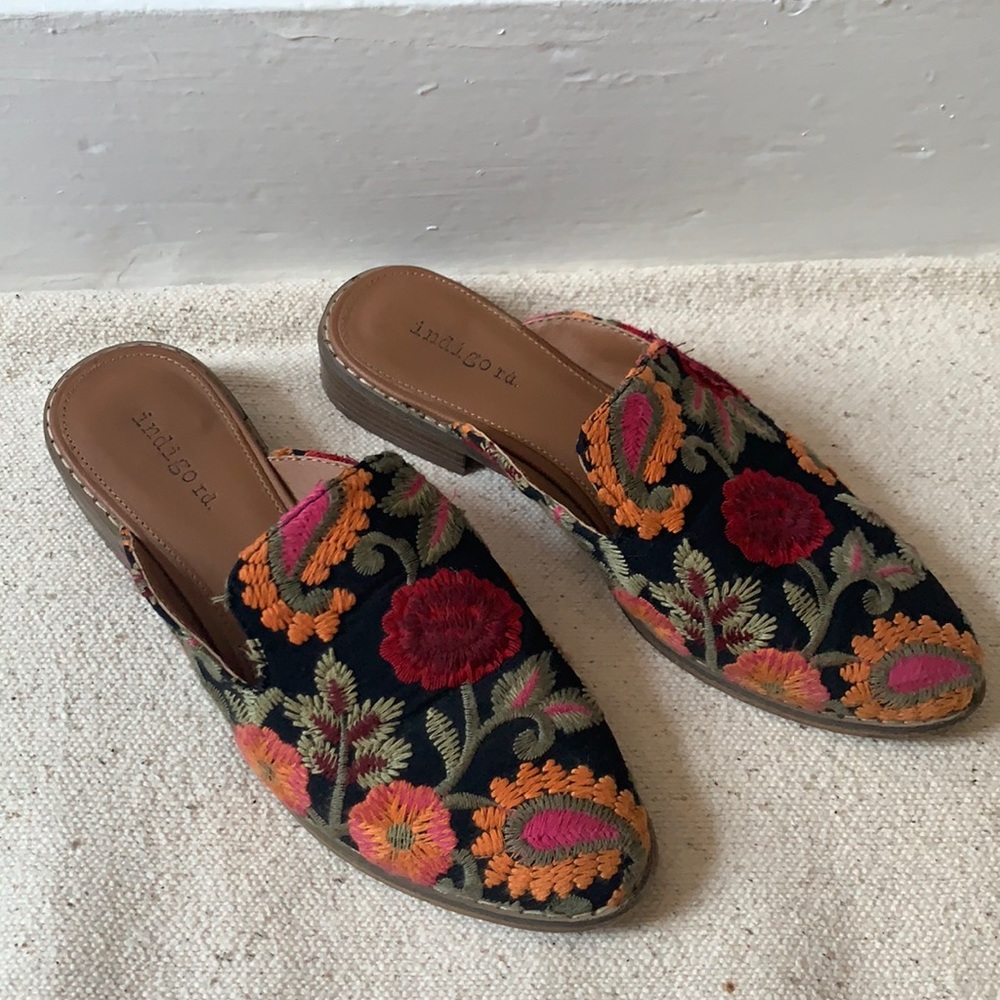 Embroidered Mules